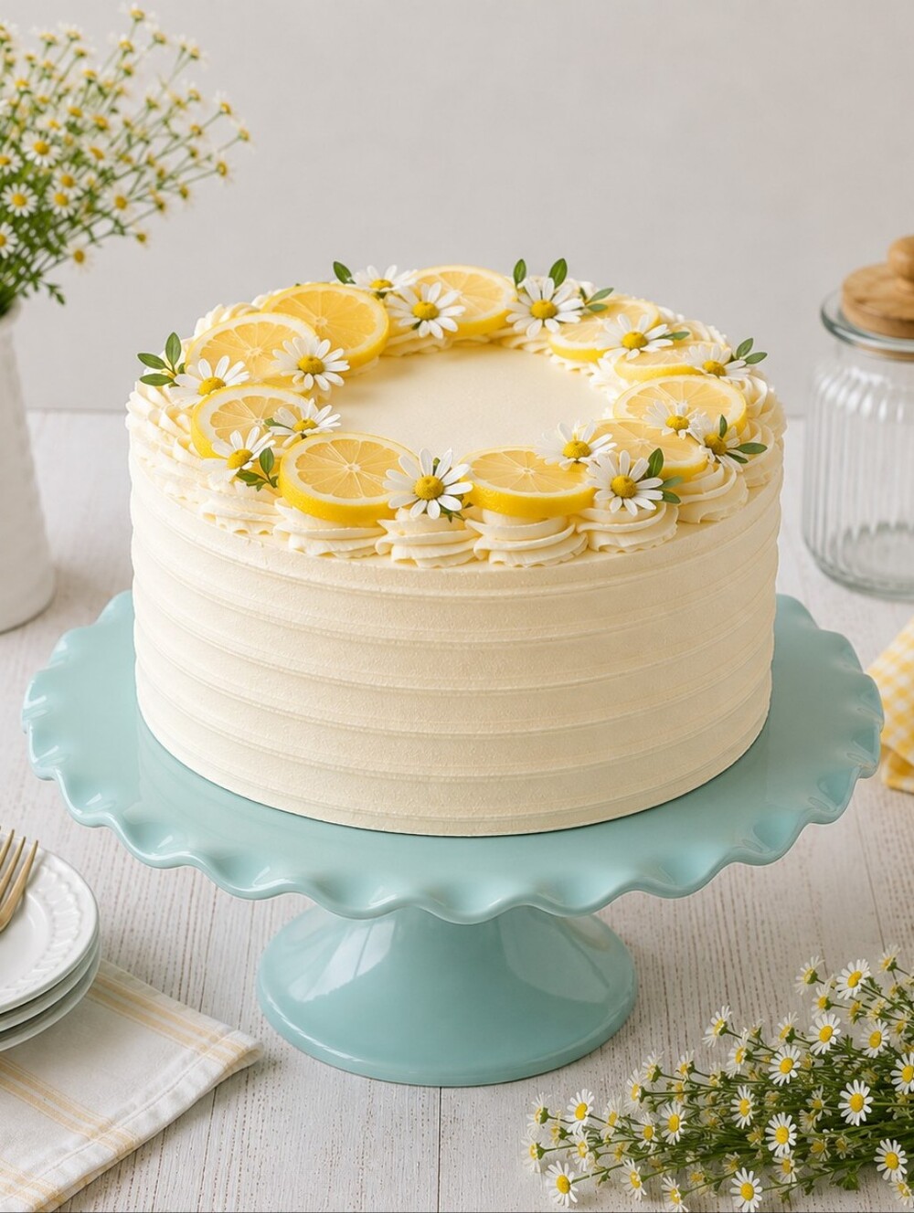 Aqua Melamine Scalloped Cake Stand with Detachable Base – Susy Bakes Cakes